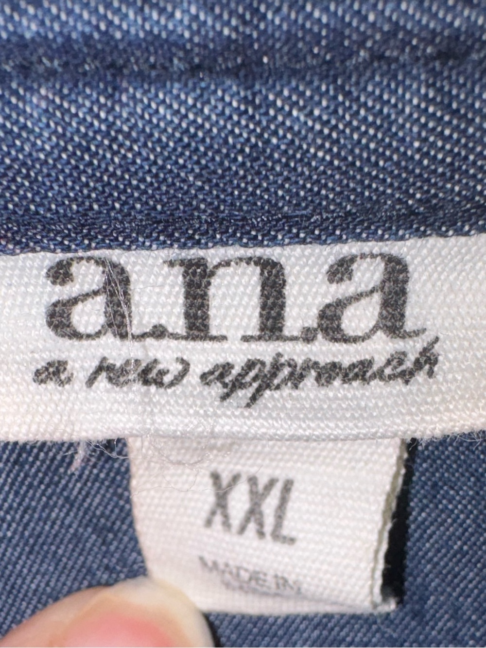 Coastal Classic ANA XXL dark Blue Chambray Utility Shirt Button Front Oversized - Picture 3 of 6